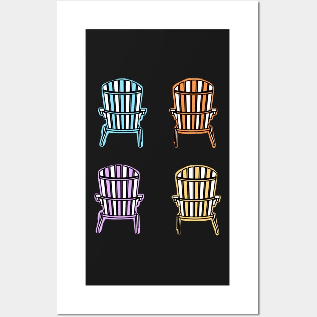 Colourful Muskoka Adirondack Chairs Wall Art by faiiryliite